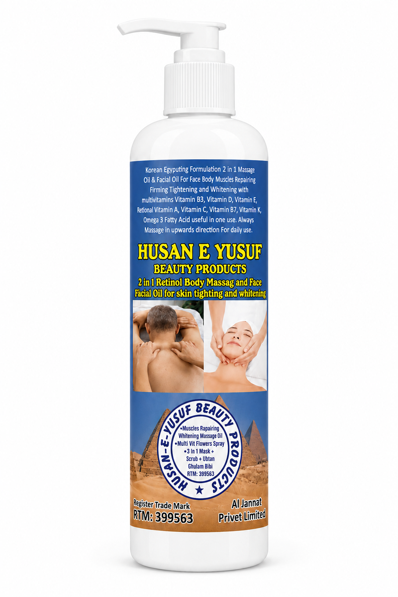 Husnae 2-in-1 Retinol Body Massage & Face Facial Oil